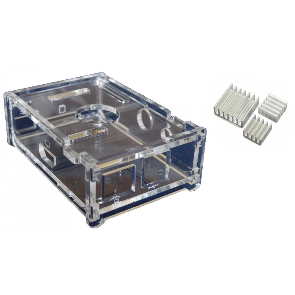 Raspberry Pi - Clear Casing with Heat Sinks (Model B)